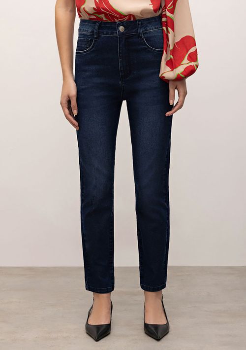 Calça Iódice Cigarrete Cós Alto Tradicional Jeans