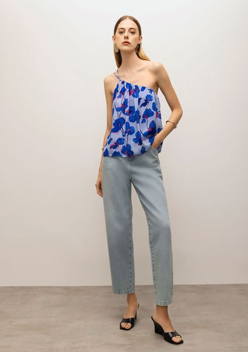 Calça Iódice Reta Cós Alto Tradicional Jeans