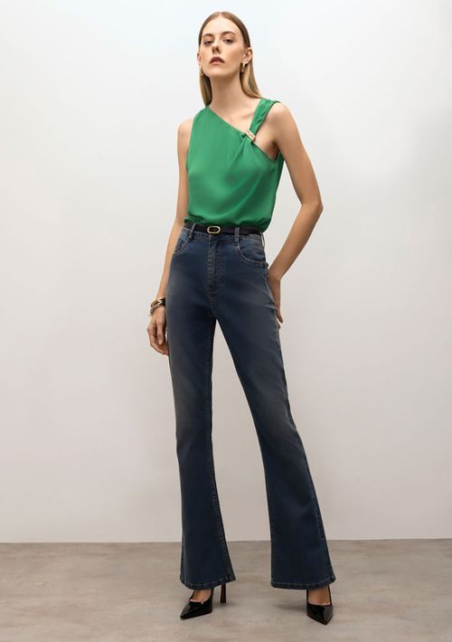 Calça Iódice Boot Cut Cós Intermediário Tradicional Jeans