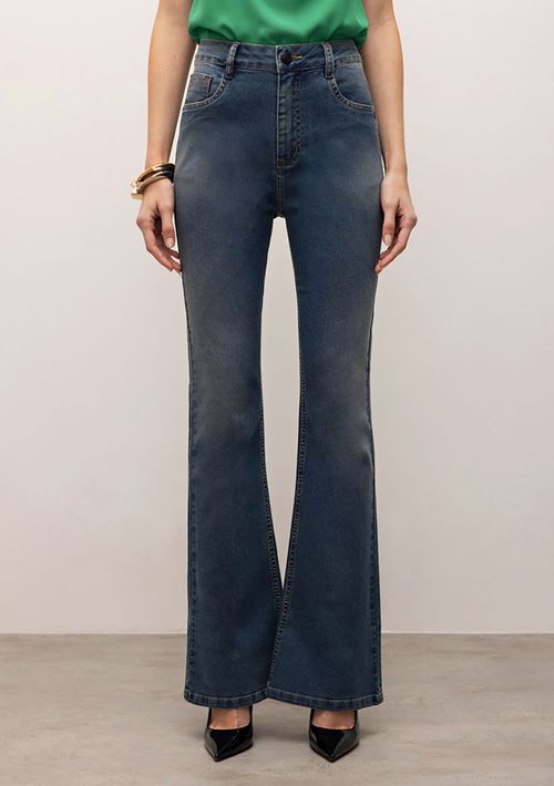 Calça Iódice Boot Cut Cós Intermediário Tradicional Jeans