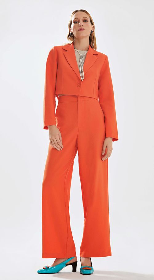 Blazer Iódice Detalhe Passante Laranja