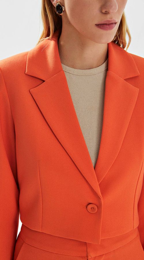 Blazer Iódice Detalhe Passante Laranja