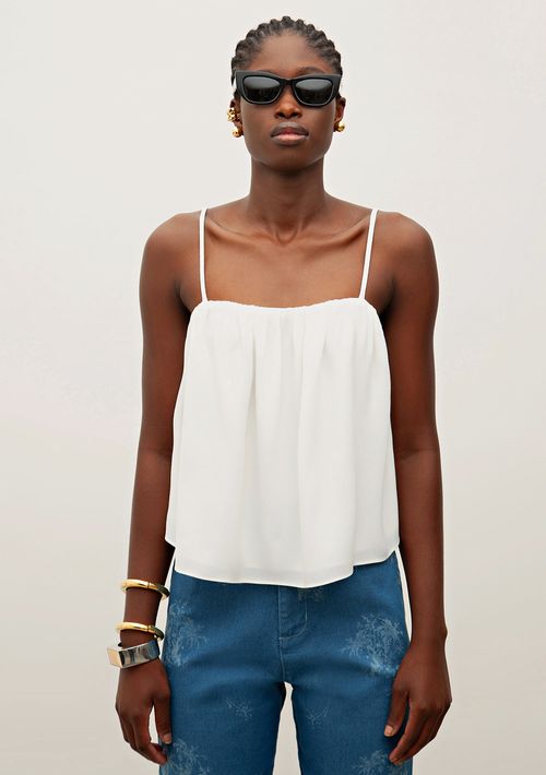 Regata Iódice Decote Reto Detalhe Alças Off White