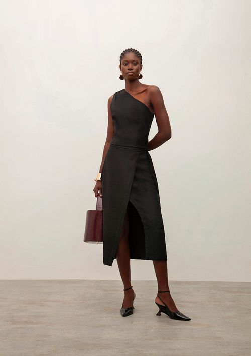 Top Iódice Cropped Sem Manga Com Pregas Preto