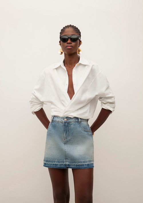 Camisa Iódice Solta Polo Manga Longa Padrão Off White