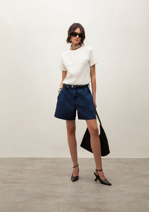Shorts Iódice Linha A Com Pence Jeans
