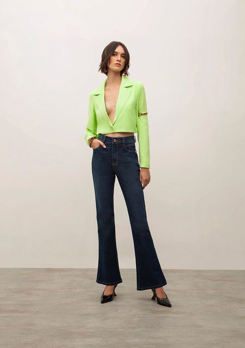 Calça Iódice Boot Cut Cós Alto Tradicional Jeans