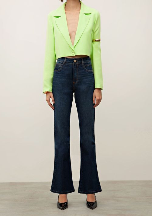 Calça Iódice Boot Cut Cós Alto Tradicional Jeans