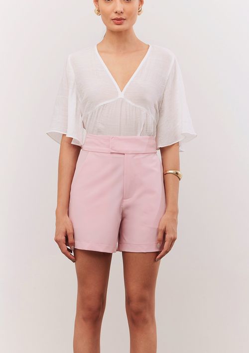Shorts Iódice Reto Bolso Faca Rosa