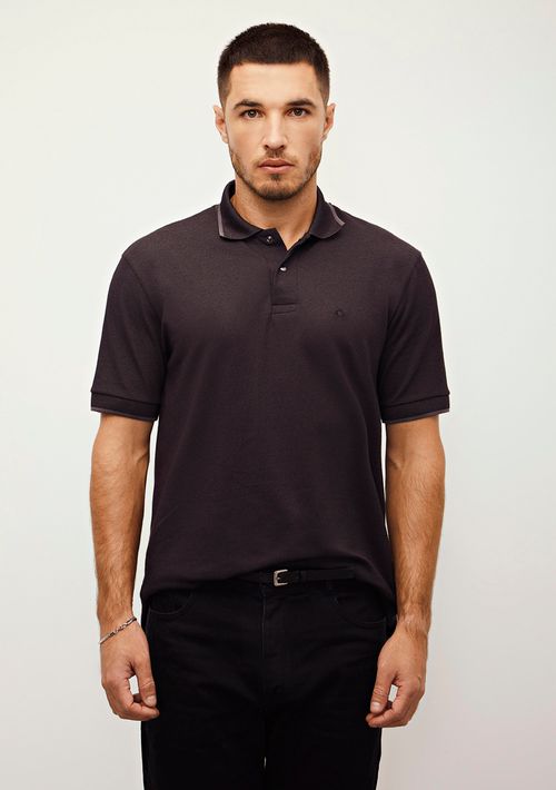 Polo Sólta Decote V Manga Curta Padrao Off White