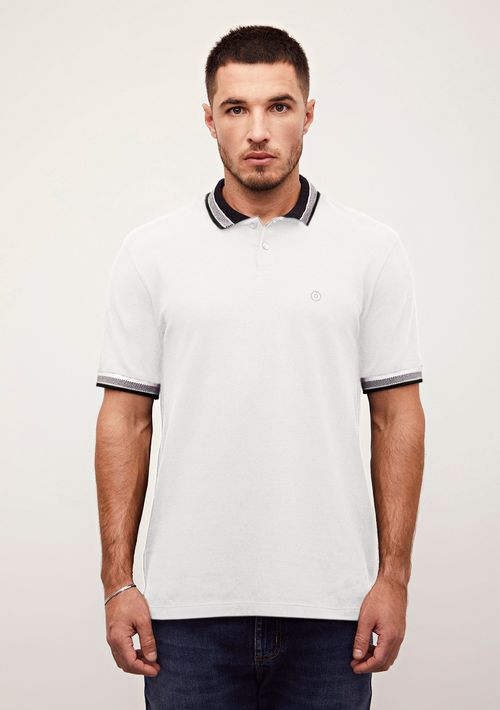 Polo Sólta Decote V Manga Curta Padrao Branco