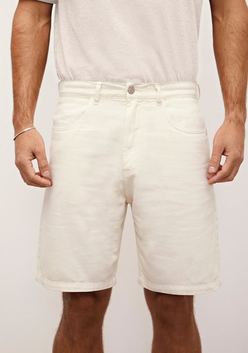 Bermuda Reta Média Off White