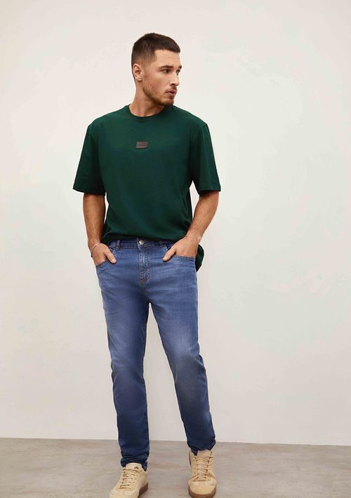 Calca Slim Média Azul