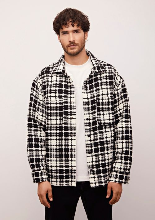 Jaqueta Oversized Manga Longa Padrao Off White