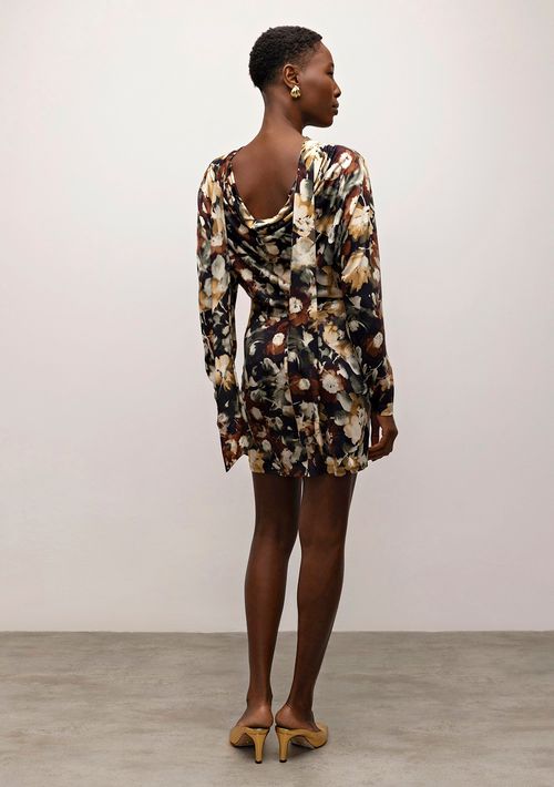 Vestido Iódice Curto Decote Degage Com Faixa Preto