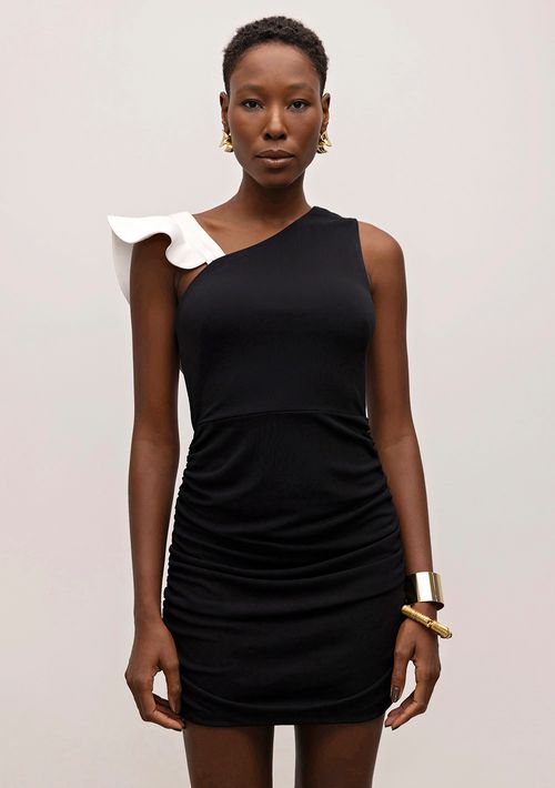 Vestido Iódice Curto Ombro Só Alça Removível Preto