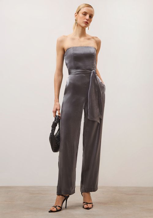 Macacão Iódice Reto Com Faixa Preto