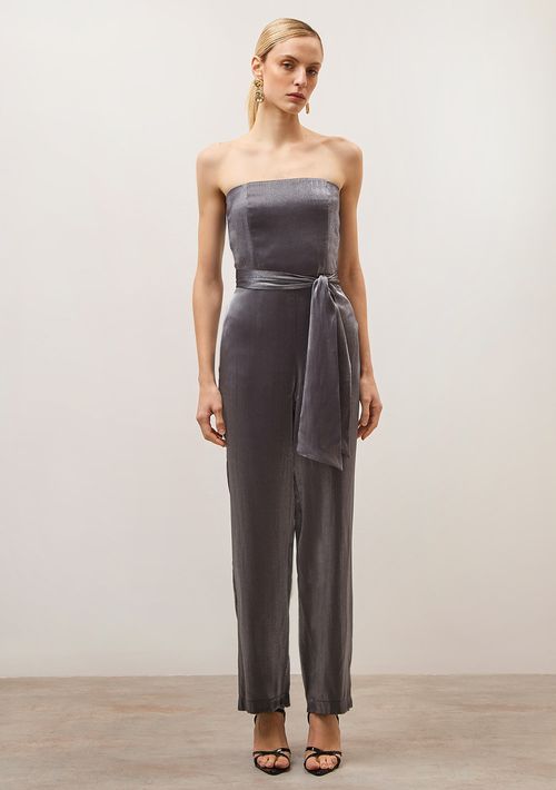 Macacão Iódice Reto Com Faixa Preto