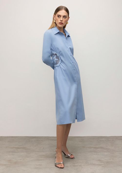 Chemise Iódice Midi Bordado Azul