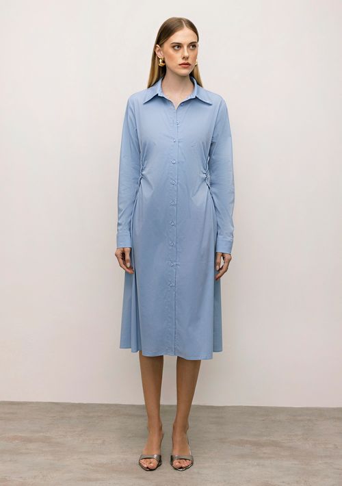 Chemise Iódice Midi Bordado Azul