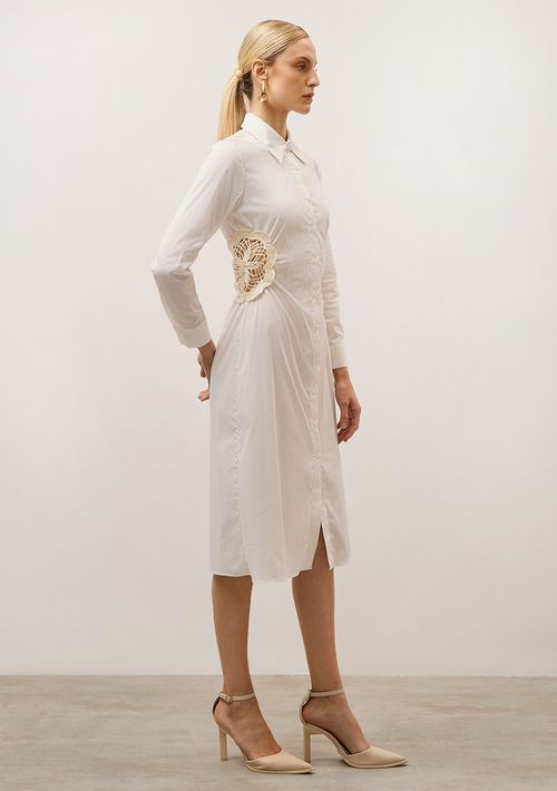 Chemise Iódice Midi Bordado Off White