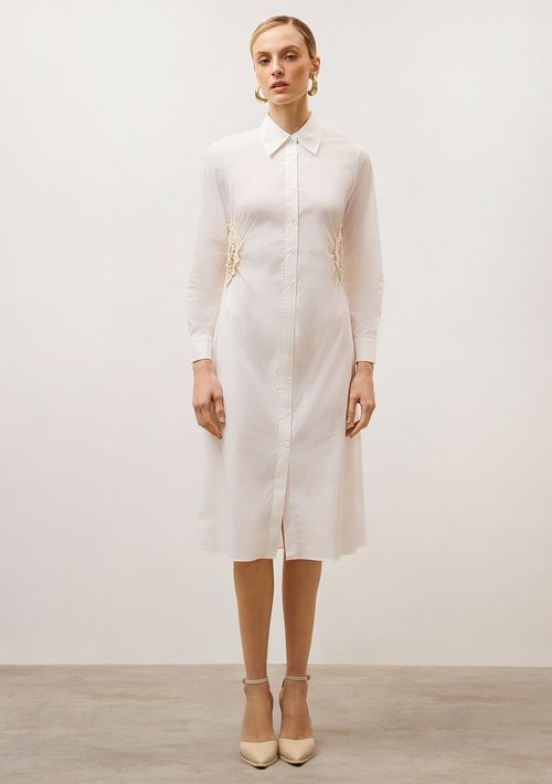 Chemise Iódice Midi Bordado Off White