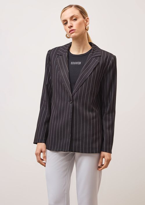Blazer Iódice Detalhe Vivo Com Botões Preto