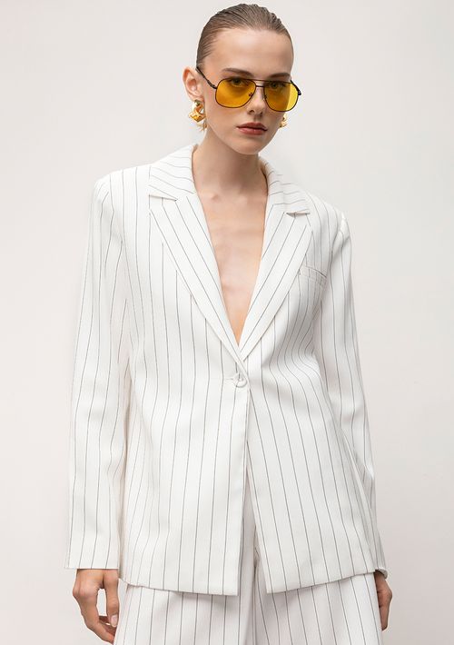 Blazer Iódice Detalhe Vivo Com Botões Cinza