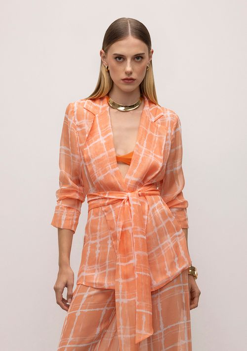 Blazer Iódice Tradicional Com Faixa Laranja