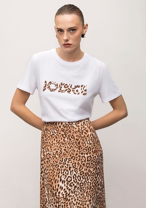 T-Shirt Iódice Decote Redondo Estampada Off White