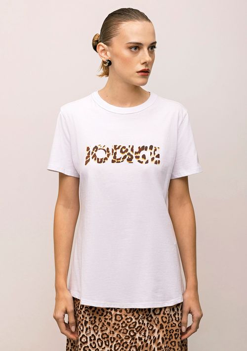 T-Shirt Iódice Decote Redondo Estampada Off White