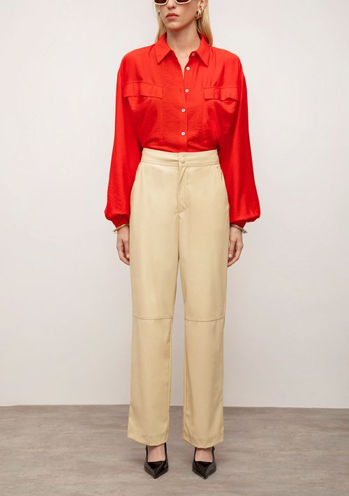 Calça Iódice Reta Alta Amarelo
