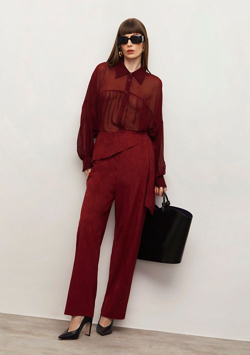 Calça Iódice Reta Alta Bordo