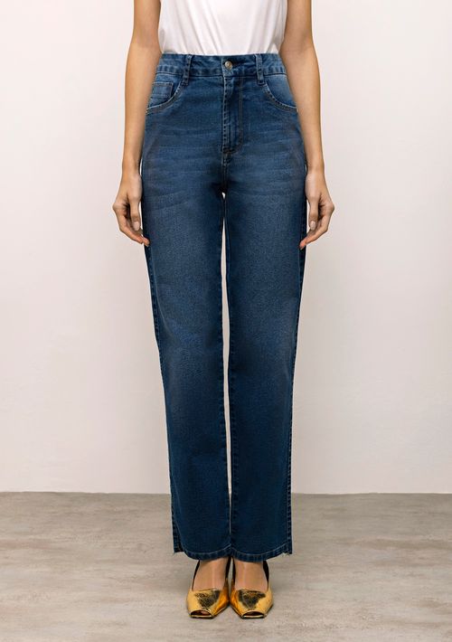 Calça Iódice Cigarrete Cós Alto Alfaiataria Jeans