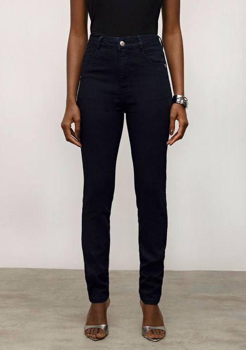 Calça Iódice Skinny Cós Alto Detalhe Cós Jeans