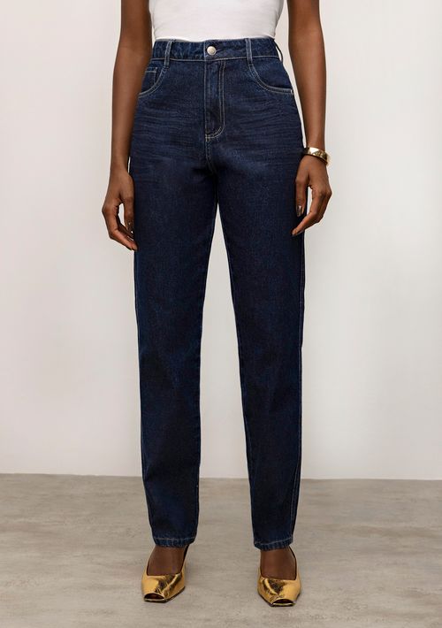 Calça Iódice Reta Cós Alto Tradicional Jeans