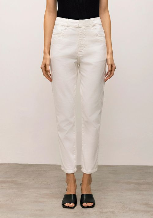 Calça Iódice Cigarrete Cós Alto Tradicional Off White