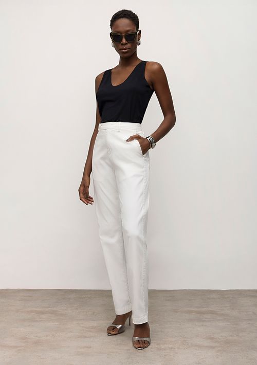 Calça Iódice Alfaiataria Cós Alto Tradicional Off White