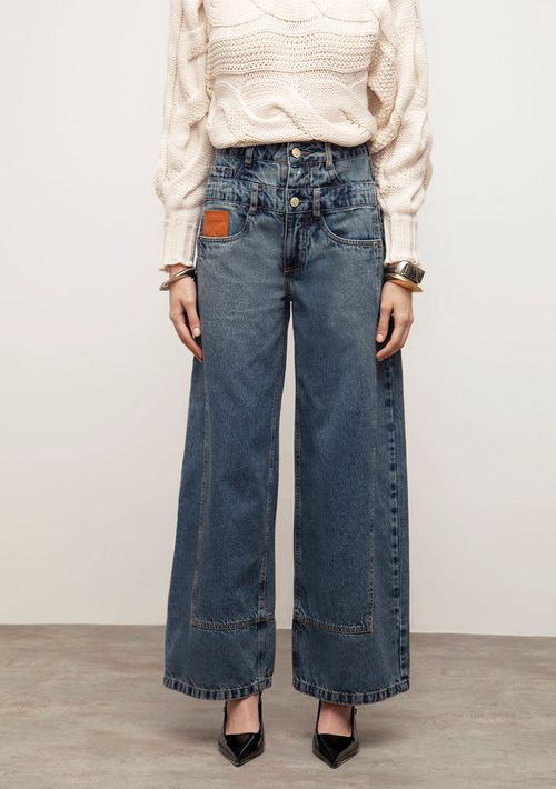Calça Iódice Wide Alta Azul
