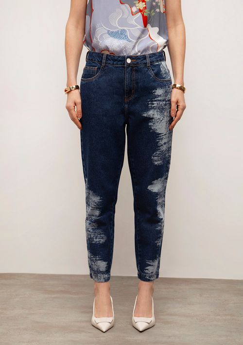 Calça Iódice Mom Média Azul