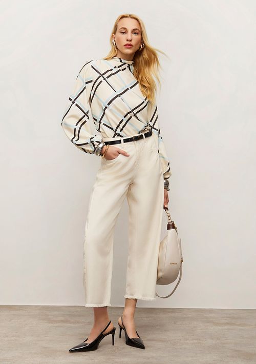 Calça Iódice Wide Média Off White