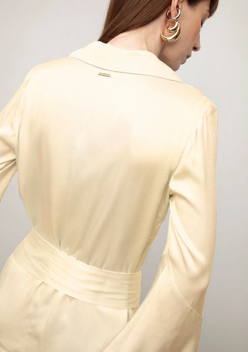 Blazer Iódice Ajustado Manga Longa Alongado Amarelo