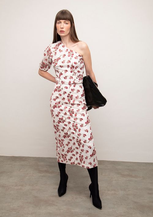 Saia Iódice Reta Alta Midi Off White