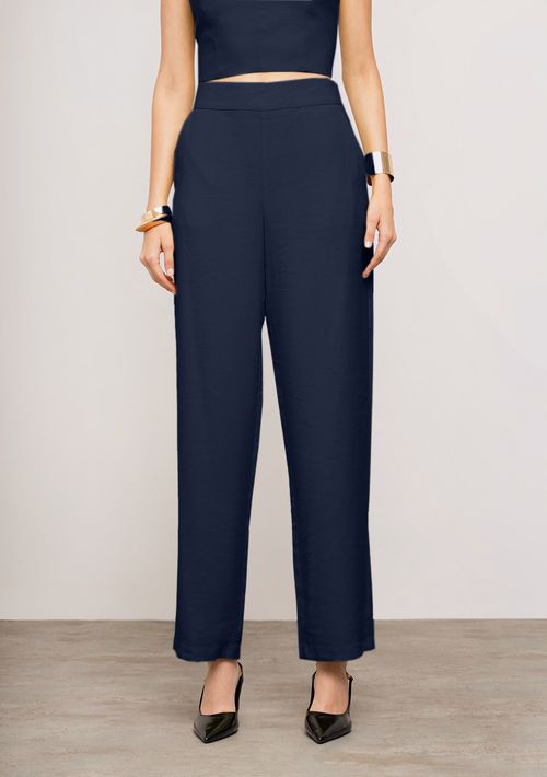 Calça Iódice Reta Alta Azul
