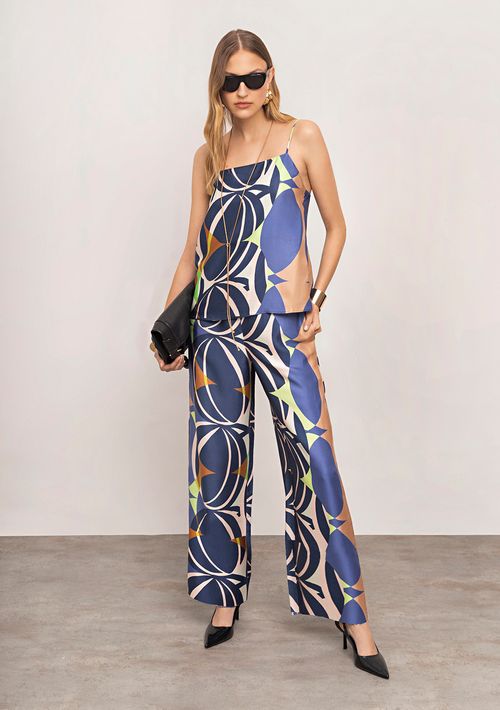 Calça Iódice Wide Alta Azul