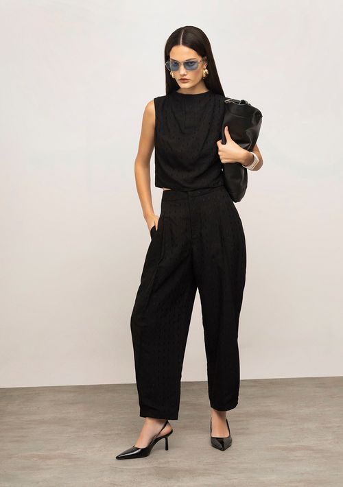 Calça Iódice Cenoura Alta Preto