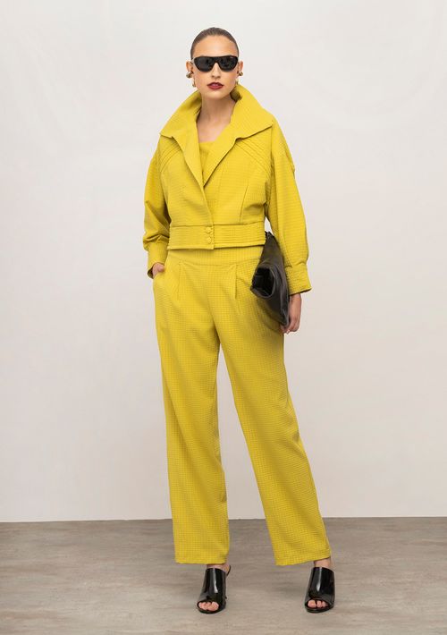 Calça Iódice Reta Alta Amarelo