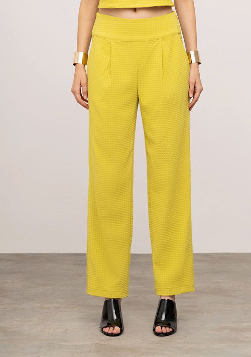 Calça Iódice Reta Alta Amarelo