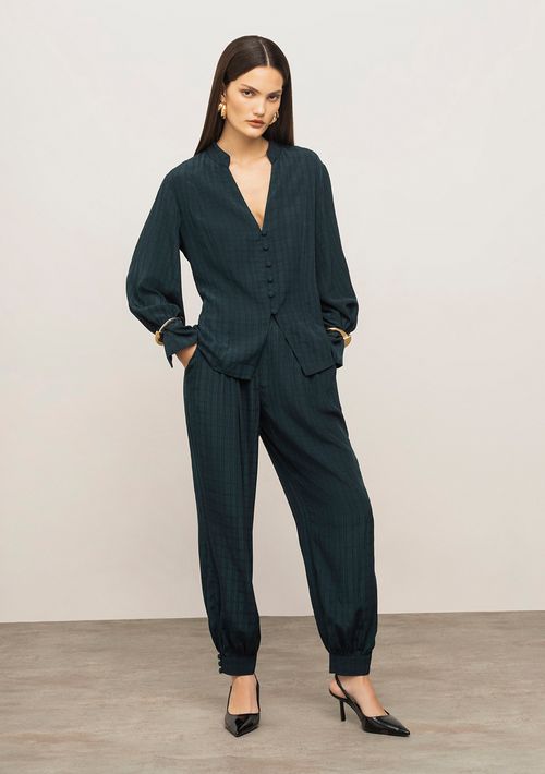 Calça Iódice Cenoura Alta Verde