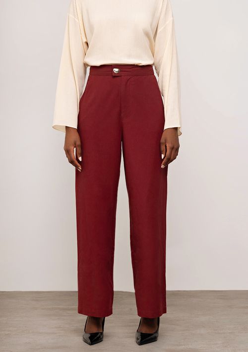Calça Iódice Reta Alta Bordo